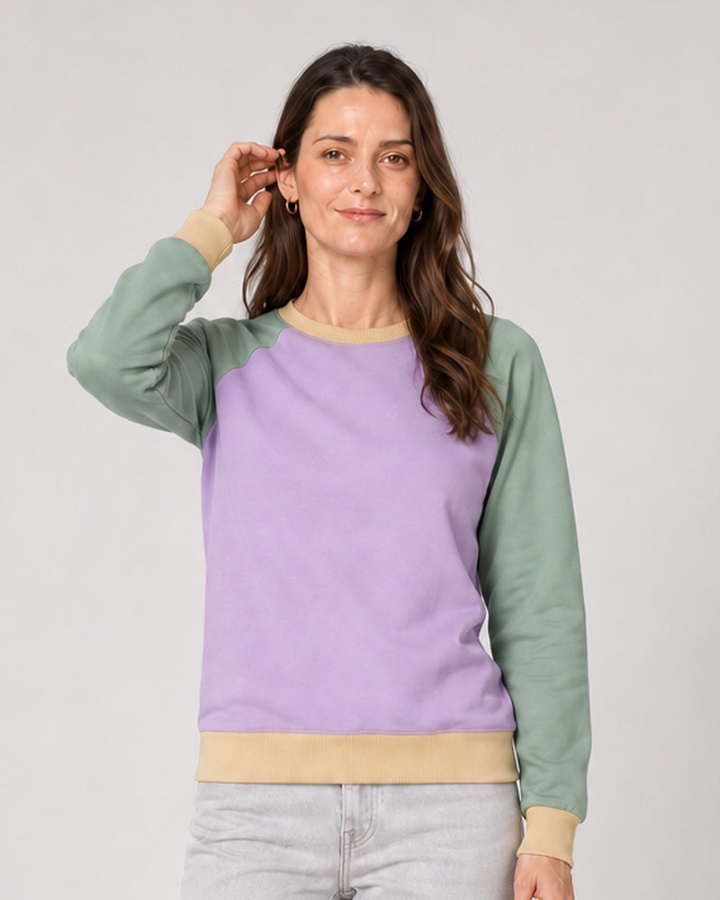Bluza raglan - lawenda i zieleń