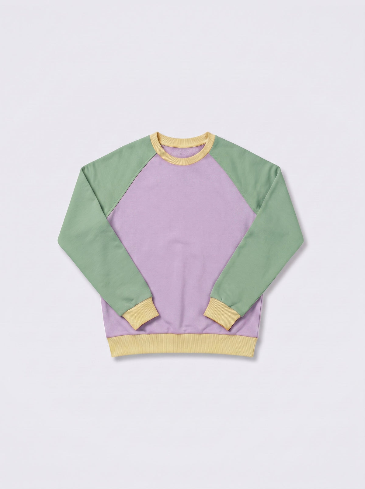 Bluza raglan lawenda i zieleń, packshot