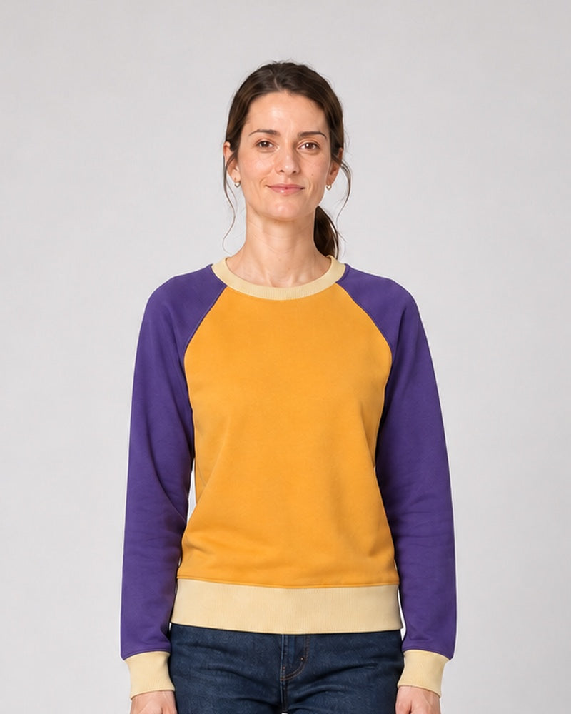 Bluza raglan - żółć i fiolet